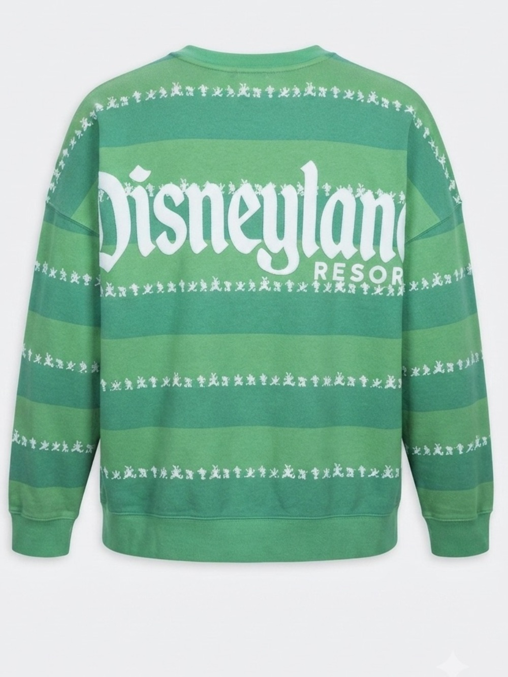 Disneyland Resort Green Striped Spirit Jersey Pullover Mickey Friends Sweatshirt